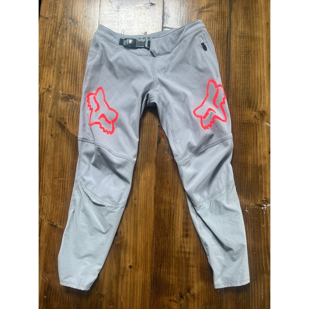 Fox Racing Defend Youth MTB Pants Grey Neon Orange Size Y26 Mountain Bike Gear